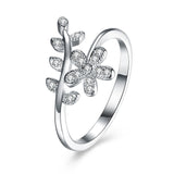925 Sterling Silver Ring floral stone ring jewelry wholesale SVR119